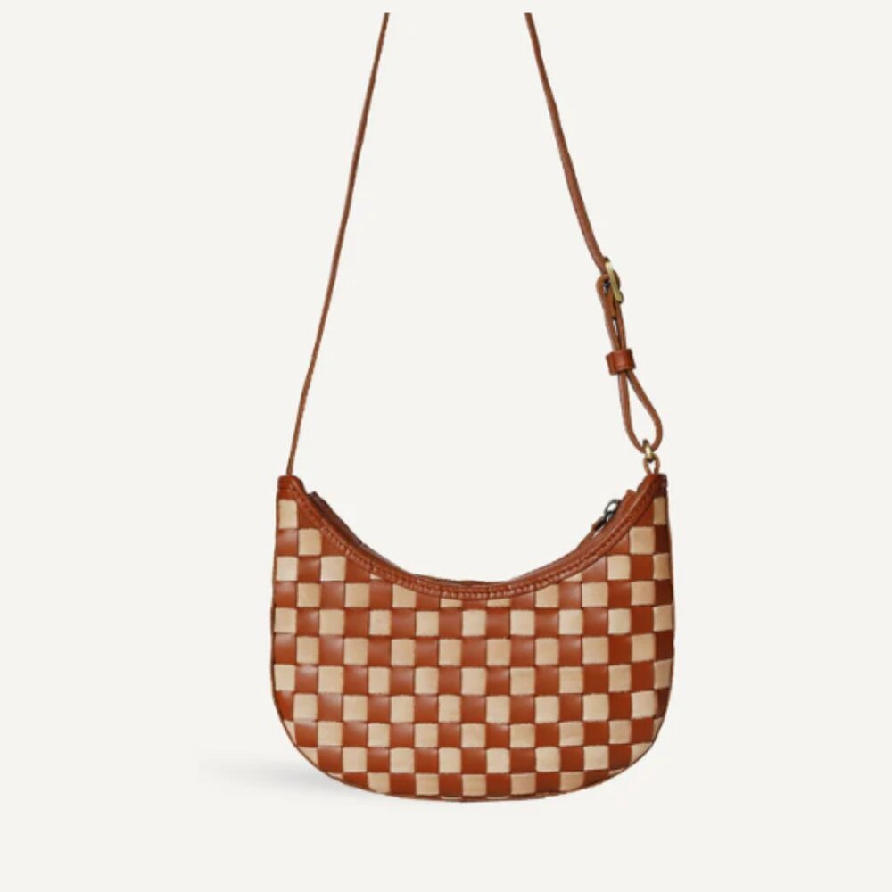 Bembien Leather Mini Sling  Bag- Check